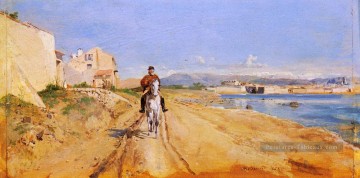  Route Tableaux - Autoportrait le long de la route de La Salice Antibes classiciste Jean Louis Ernest Meissonier